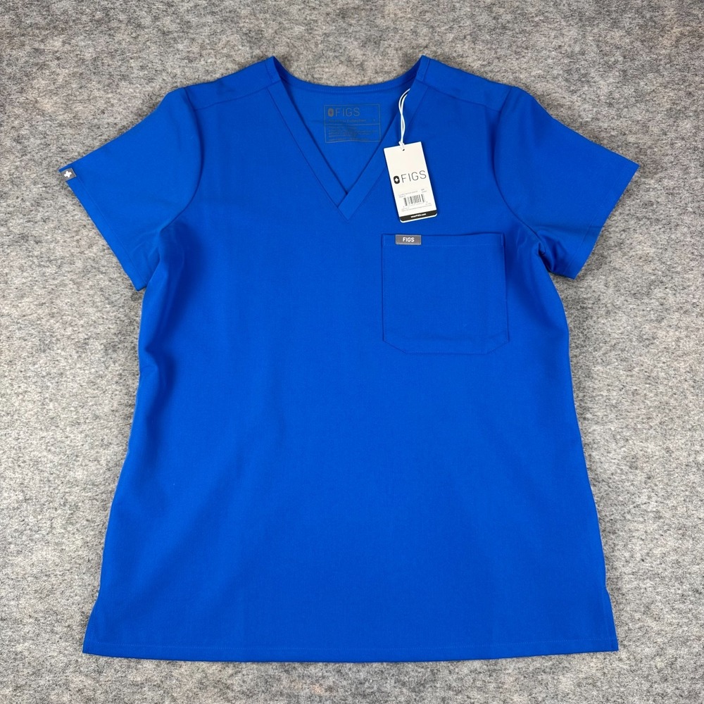 FIGS Catarina One Pocket Scrub Top Blue Womens Small S